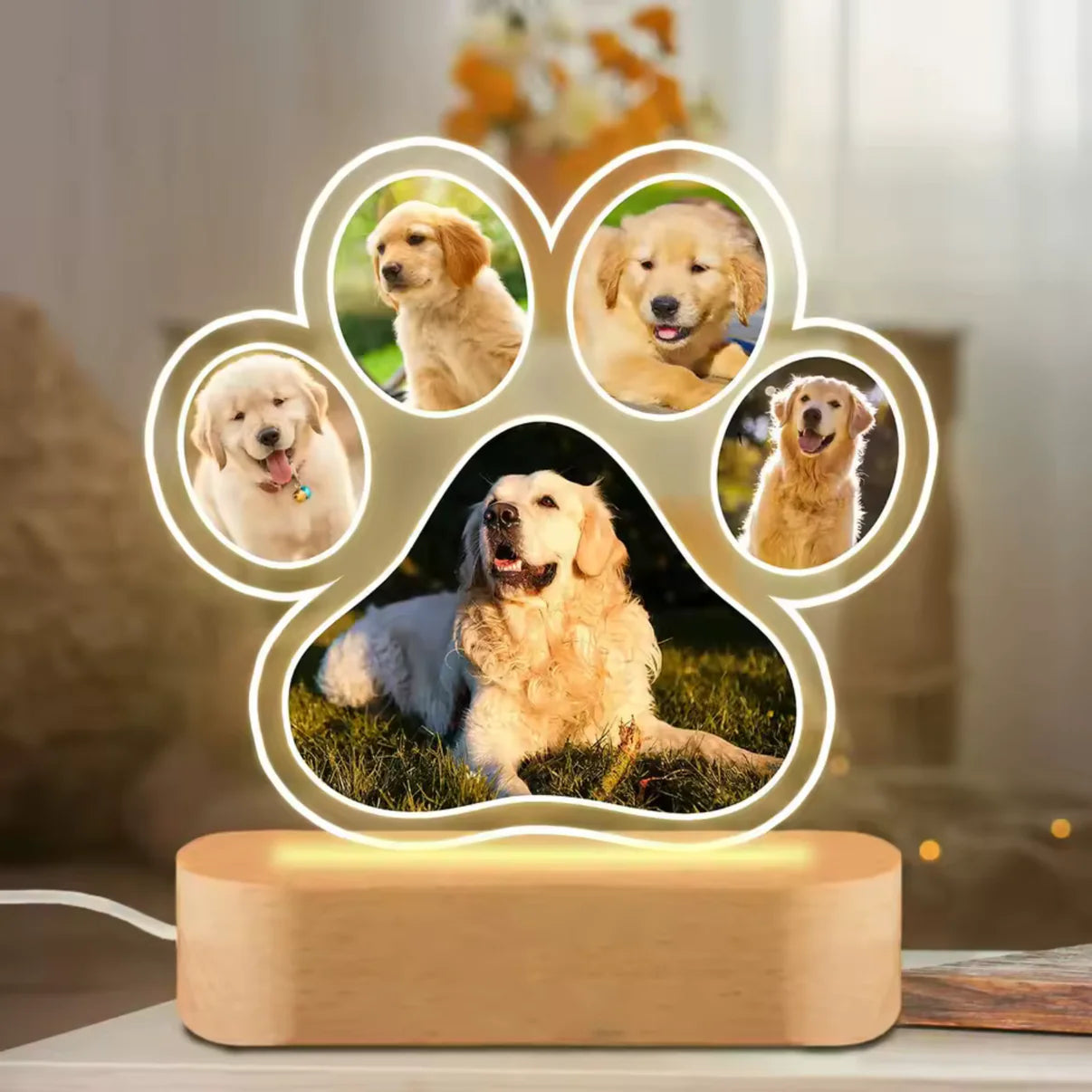EternalPaws™ Personalized Pet Paw Lamp